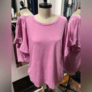 Old Navy Pink Top w/Ruffled Angel Sleeves - Size Large